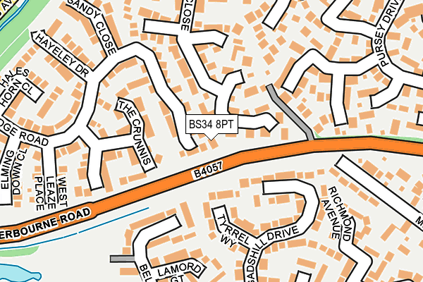 BS34 8PT map - OS OpenMap – Local (Ordnance Survey)