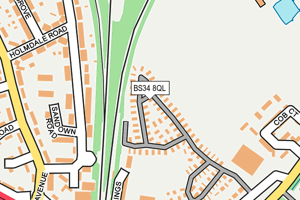 BS34 8QL map - OS OpenMap – Local (Ordnance Survey)