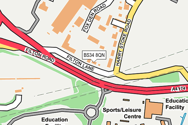 BS34 8QN map - OS OpenMap – Local (Ordnance Survey)