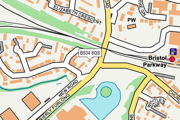 BS34 8QS map - OS OpenMap – Local (Ordnance Survey)