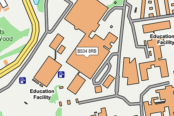 BS34 8RB map - OS OpenMap – Local (Ordnance Survey)