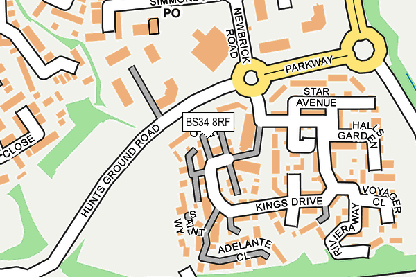 BS34 8RF map - OS OpenMap – Local (Ordnance Survey)