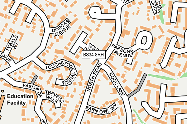 BS34 8RH map - OS OpenMap – Local (Ordnance Survey)