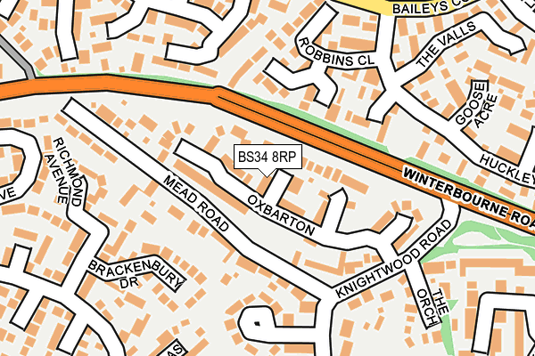 BS34 8RP map - OS OpenMap – Local (Ordnance Survey)