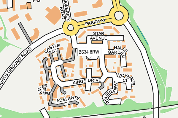 BS34 8RW map - OS OpenMap – Local (Ordnance Survey)