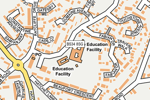 BS34 8SG map - OS OpenMap – Local (Ordnance Survey)