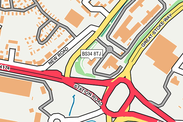 BS34 8TJ map - OS OpenMap – Local (Ordnance Survey)