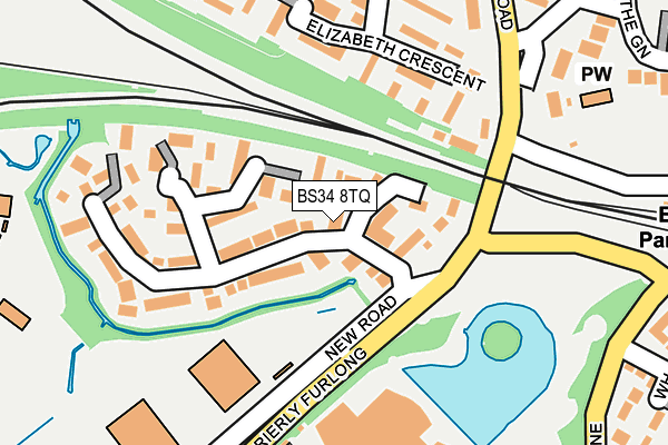 BS34 8TQ map - OS OpenMap – Local (Ordnance Survey)