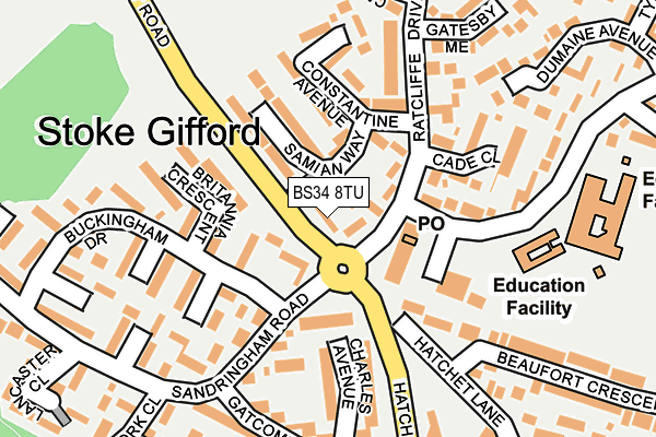 BS34 8TU map - OS OpenMap – Local (Ordnance Survey)