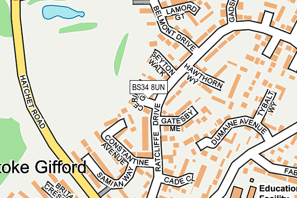 BS34 8UN map - OS OpenMap – Local (Ordnance Survey)