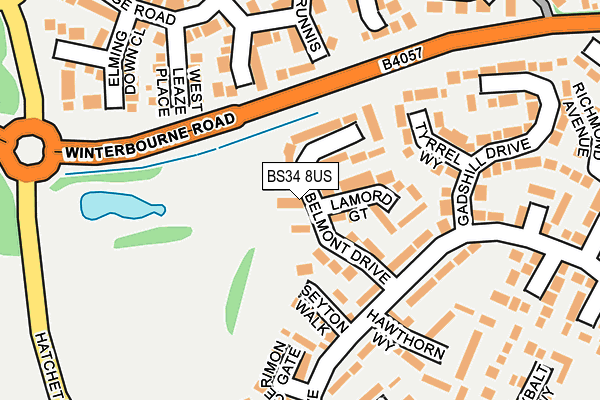 BS34 8US map - OS OpenMap – Local (Ordnance Survey)