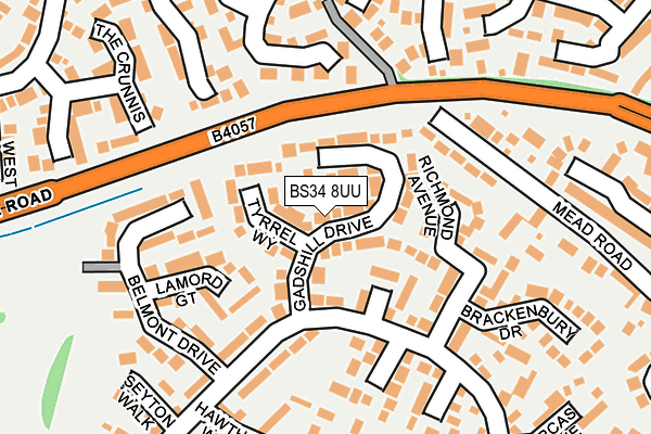 BS34 8UU map - OS OpenMap – Local (Ordnance Survey)