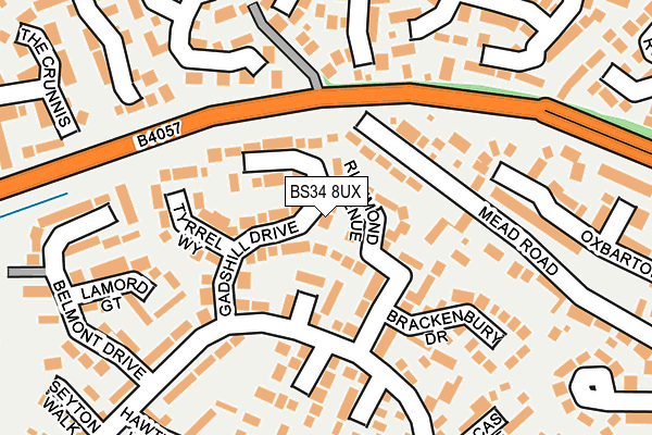 BS34 8UX map - OS OpenMap – Local (Ordnance Survey)