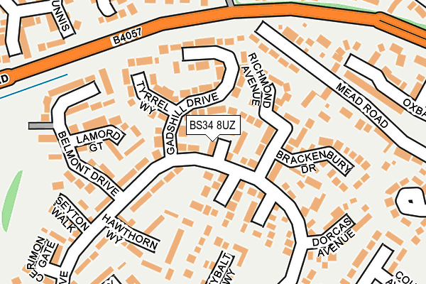 BS34 8UZ map - OS OpenMap – Local (Ordnance Survey)