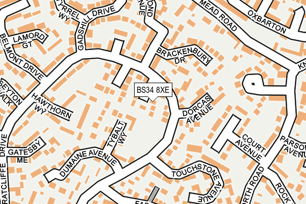 BS34 8XE map - OS OpenMap – Local (Ordnance Survey)