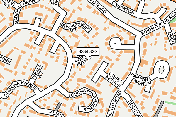 BS34 8XG map - OS OpenMap – Local (Ordnance Survey)