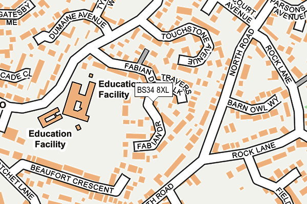 BS34 8XL map - OS OpenMap – Local (Ordnance Survey)