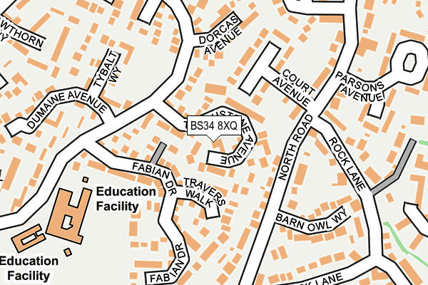 BS34 8XQ map - OS OpenMap – Local (Ordnance Survey)