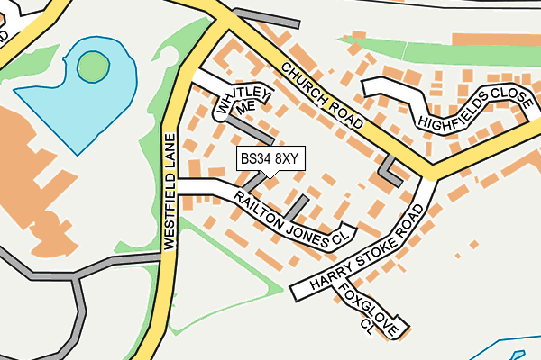BS34 8XY map - OS OpenMap – Local (Ordnance Survey)