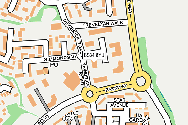 BS34 8YU map - OS OpenMap – Local (Ordnance Survey)
