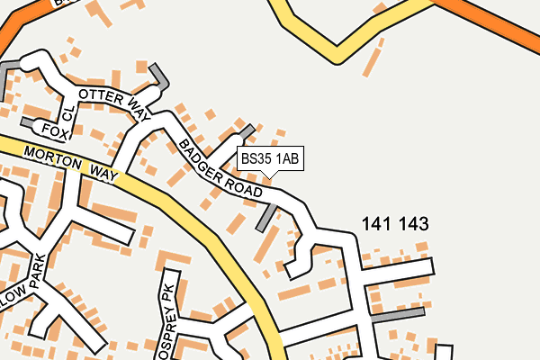 BS35 1AB map - OS OpenMap – Local (Ordnance Survey)