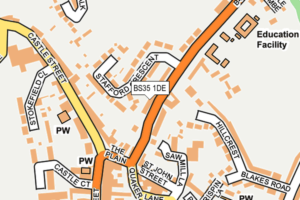 BS35 1DE map - OS OpenMap – Local (Ordnance Survey)