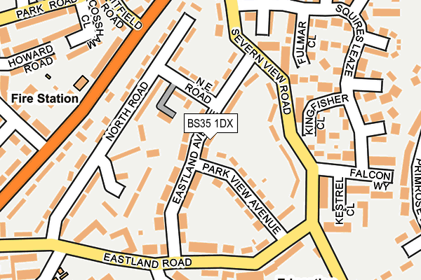 BS35 1DX map - OS OpenMap – Local (Ordnance Survey)