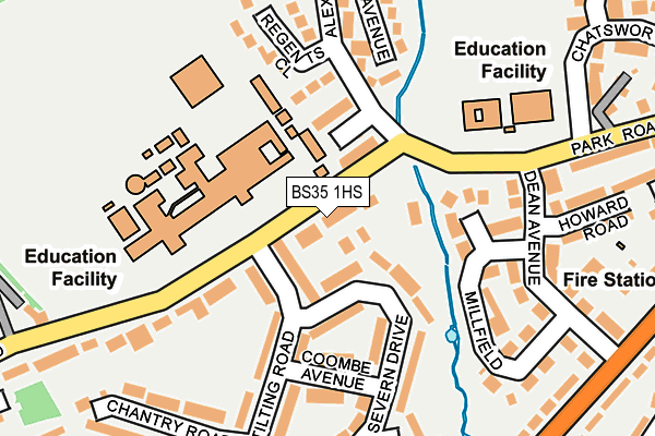 BS35 1HS map - OS OpenMap – Local (Ordnance Survey)