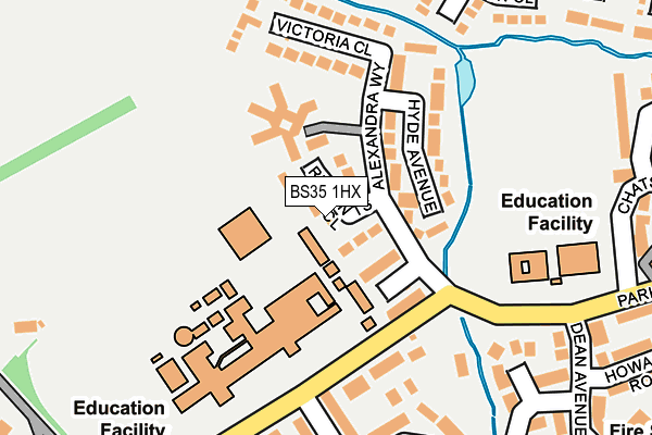 BS35 1HX map - OS OpenMap – Local (Ordnance Survey)