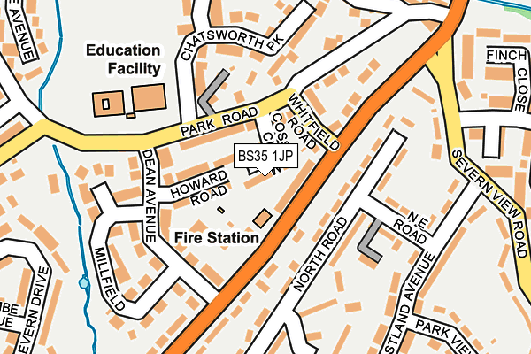 BS35 1JP map - OS OpenMap – Local (Ordnance Survey)