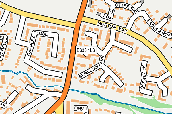 BS35 1LS map - OS OpenMap – Local (Ordnance Survey)