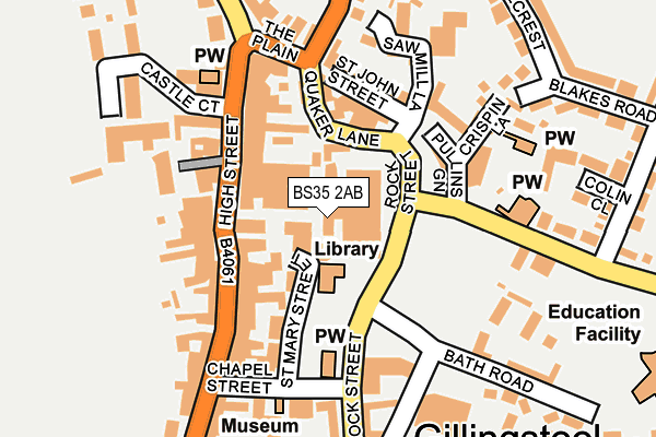 BS35 2AB map - OS OpenMap – Local (Ordnance Survey)