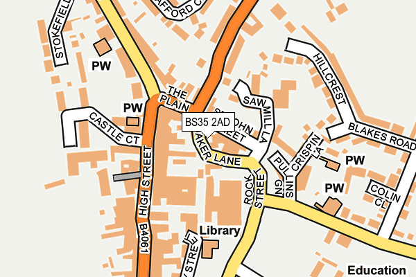BS35 2AD map - OS OpenMap – Local (Ordnance Survey)