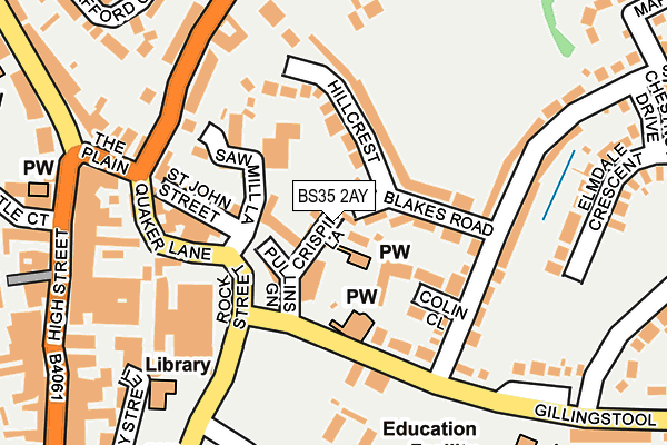 BS35 2AY map - OS OpenMap – Local (Ordnance Survey)