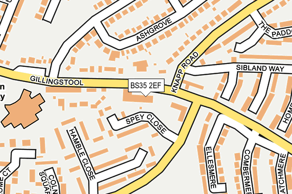 BS35 2EF map - OS OpenMap – Local (Ordnance Survey)