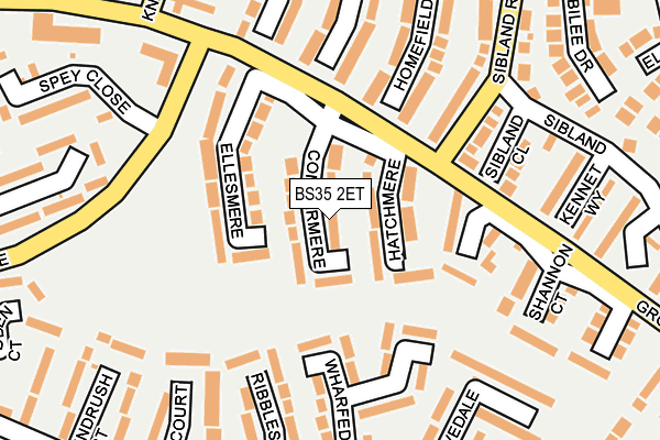 BS35 2ET map - OS OpenMap – Local (Ordnance Survey)