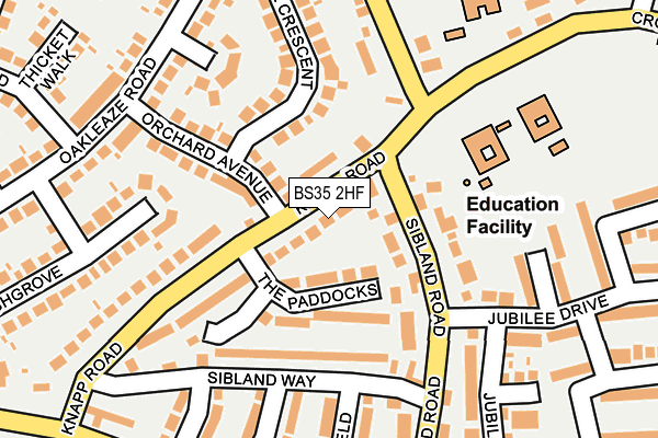 BS35 2HF map - OS OpenMap – Local (Ordnance Survey)