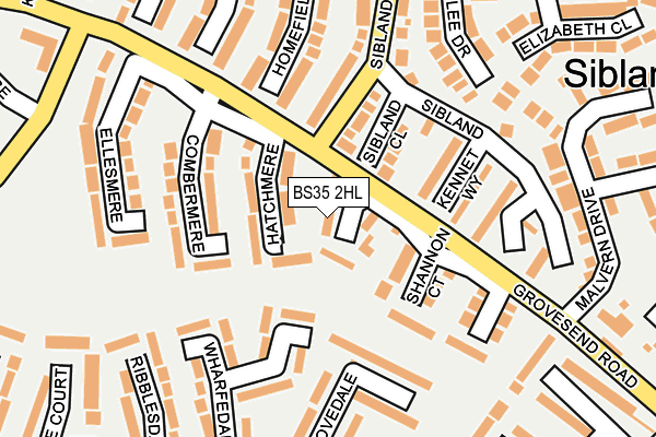 BS35 2HL map - OS OpenMap – Local (Ordnance Survey)