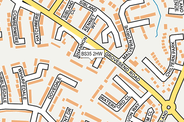 BS35 2HW map - OS OpenMap – Local (Ordnance Survey)