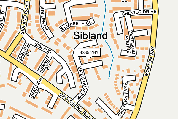 BS35 2HY map - OS OpenMap – Local (Ordnance Survey)