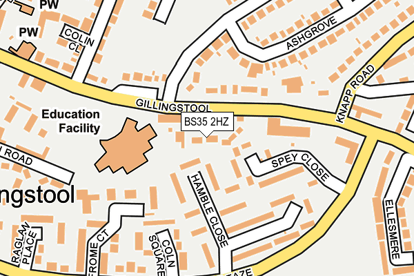 BS35 2HZ map - OS OpenMap – Local (Ordnance Survey)