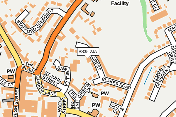 BS35 2JA map - OS OpenMap – Local (Ordnance Survey)