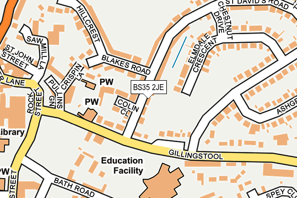 BS35 2JE map - OS OpenMap – Local (Ordnance Survey)
