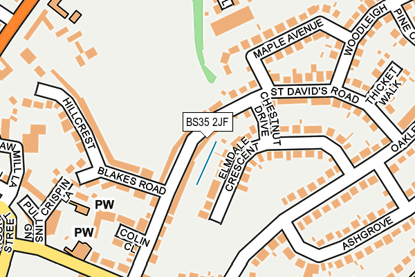 BS35 2JF map - OS OpenMap – Local (Ordnance Survey)