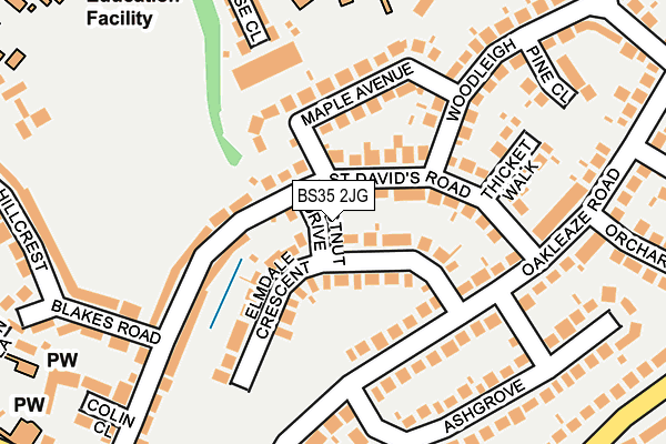 BS35 2JG map - OS OpenMap – Local (Ordnance Survey)