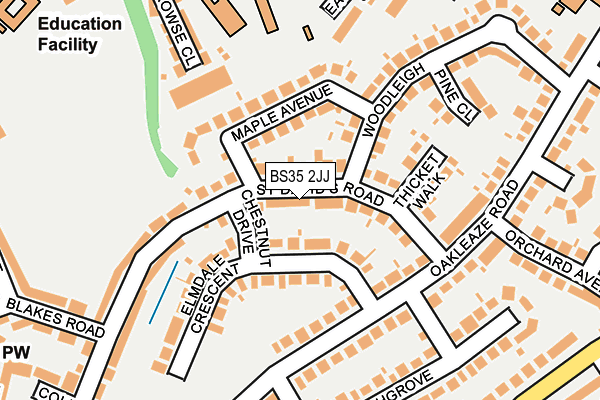 BS35 2JJ map - OS OpenMap – Local (Ordnance Survey)