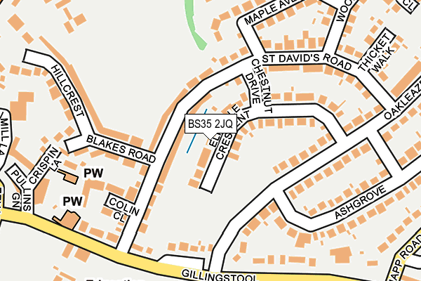 BS35 2JQ map - OS OpenMap – Local (Ordnance Survey)