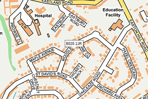 BS35 2JR map - OS OpenMap – Local (Ordnance Survey)