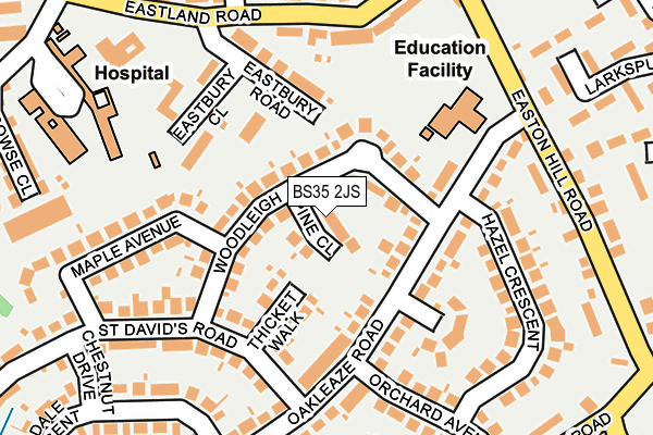 BS35 2JS map - OS OpenMap – Local (Ordnance Survey)