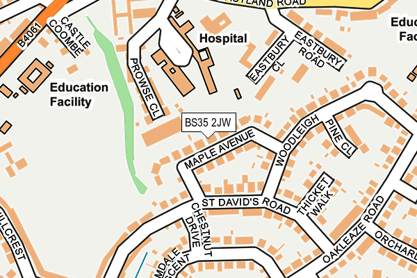 BS35 2JW map - OS OpenMap – Local (Ordnance Survey)